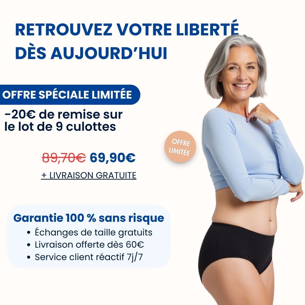 Culottes d’incontinence (Lot de 3)