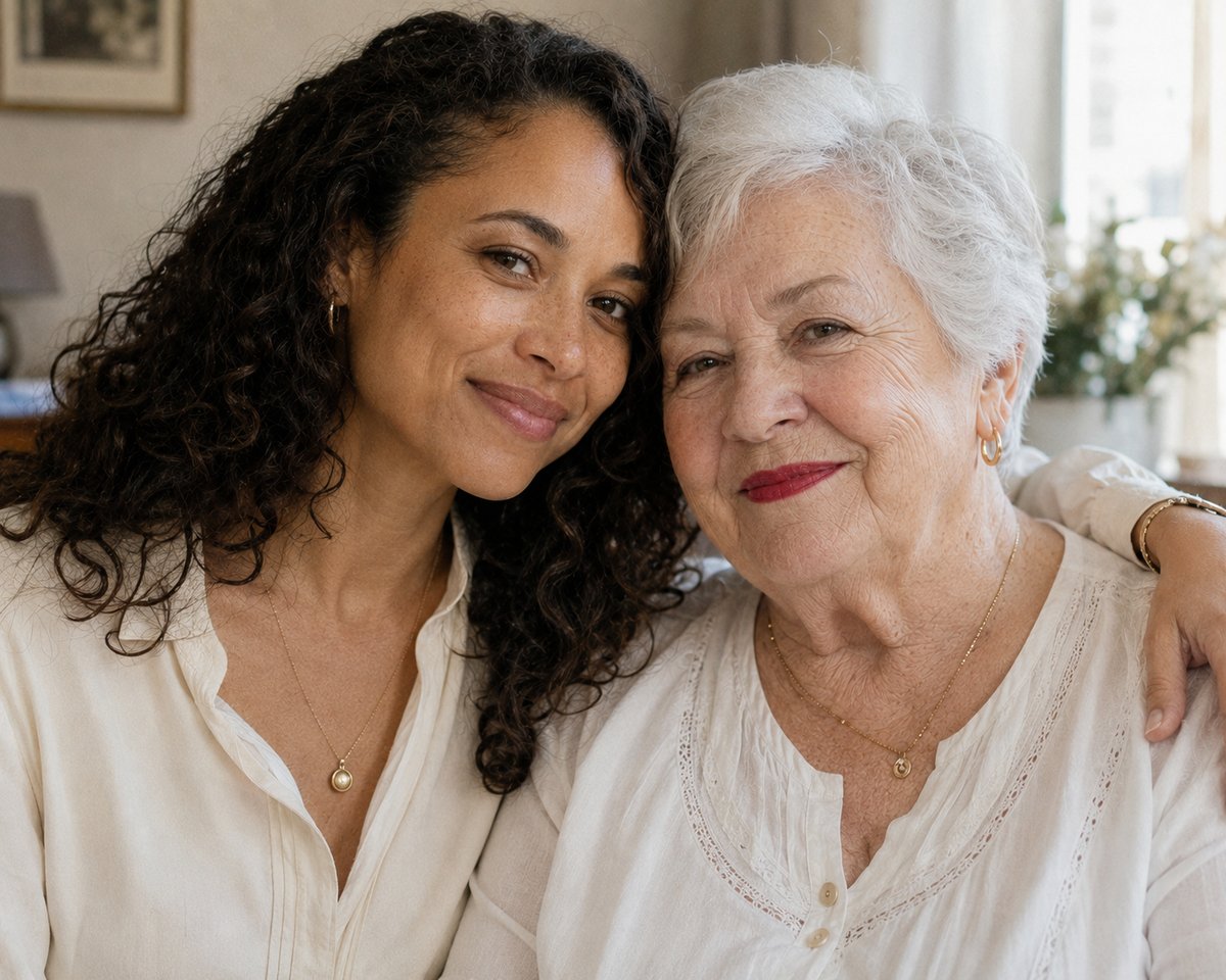 Gaëlle, co-fondatrice d'Octipa, et sa grand-mère Catherine, joue contre joue