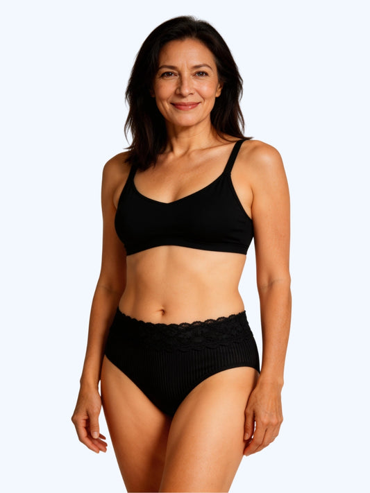 Culotte Laura taille haute dentelle d’incontinence