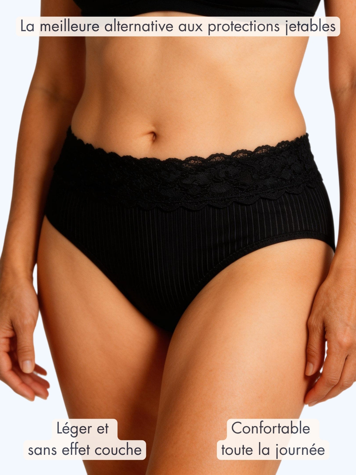 Culotte Laura taille haute dentelle d’incontinence