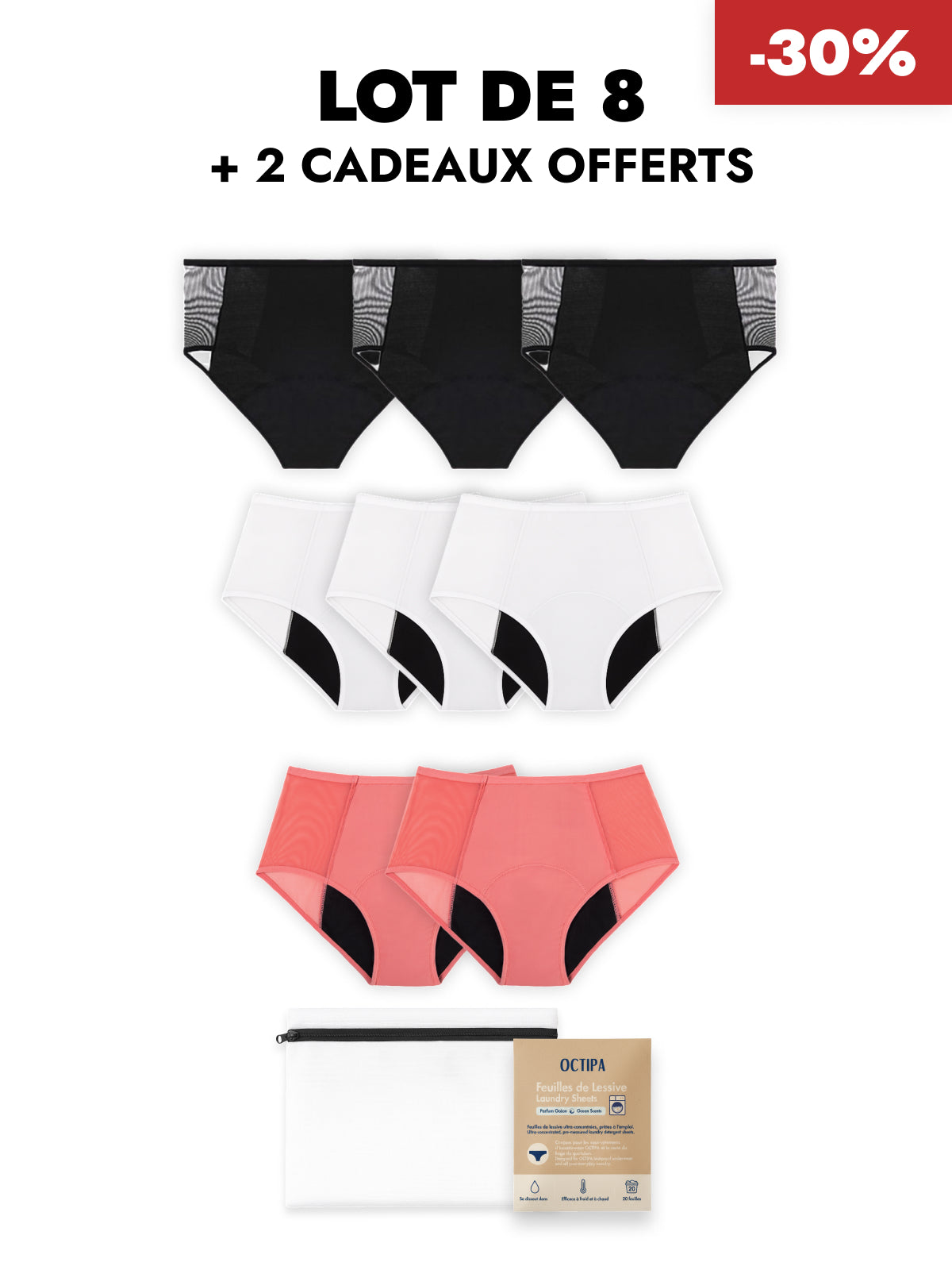 Braguitas Incontinencia Talle Alto (Pack de 3)