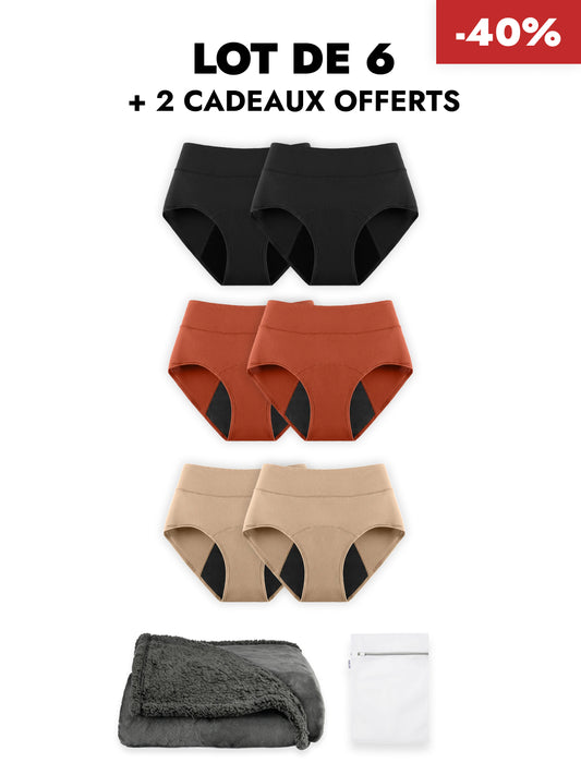 Pack Soldes d'Hiver - Culottes taille haute classique d'incontinence
