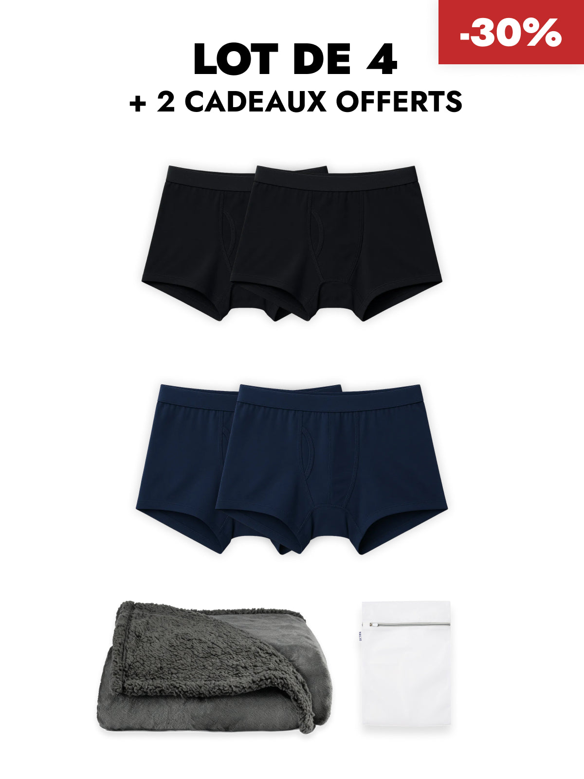 Pack Soldes d'Hiver - Boxer absorbant fuites urinaires légères Homme