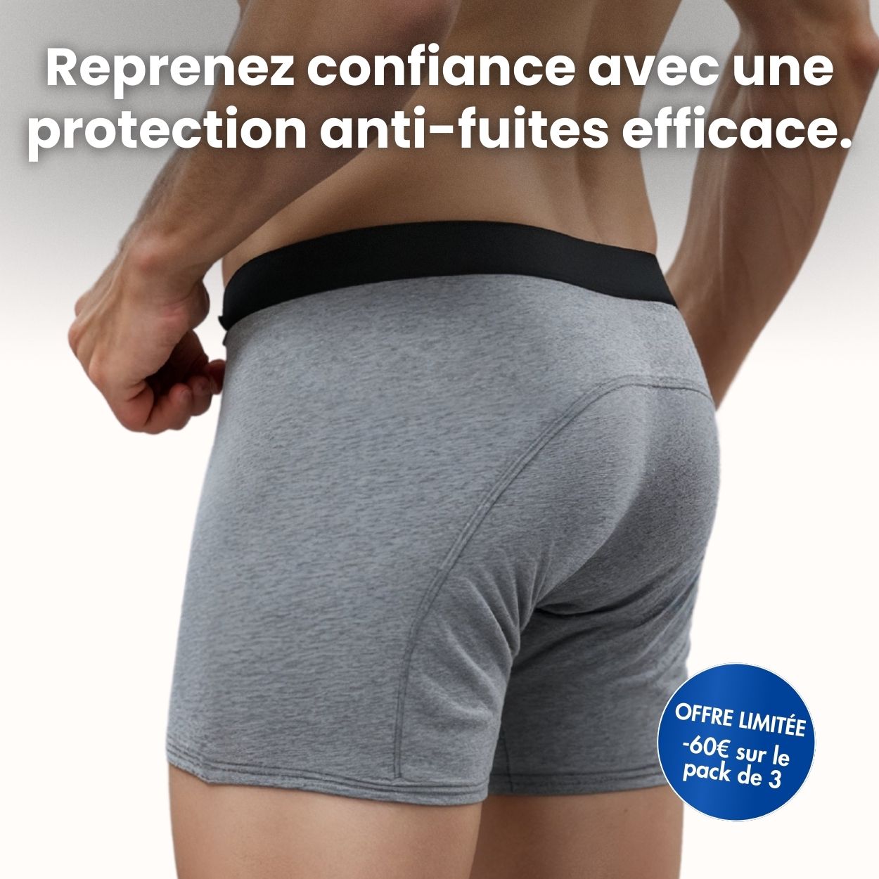 Boxer d’incontinence ultra-absorbant Homme